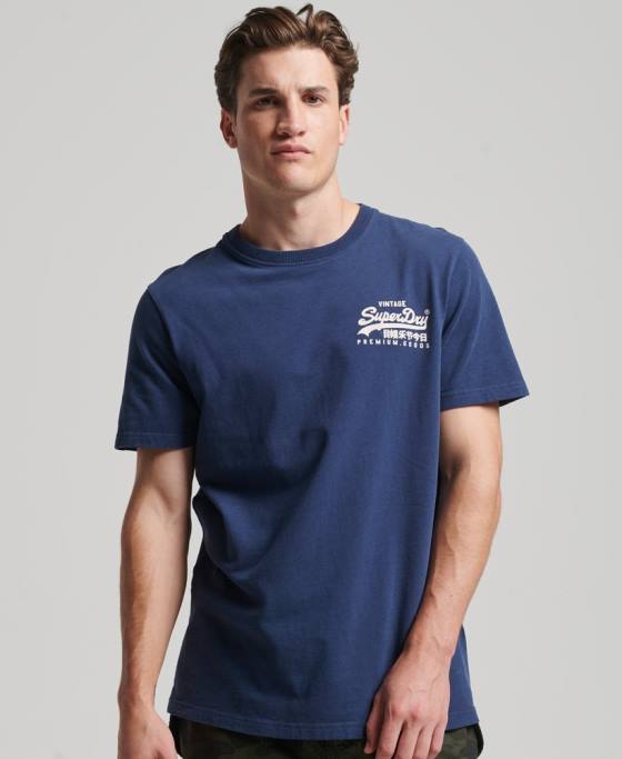 Superdry tricou cu logo vintage heritage îmbrăcăminte marina bărbați JX0Z4896