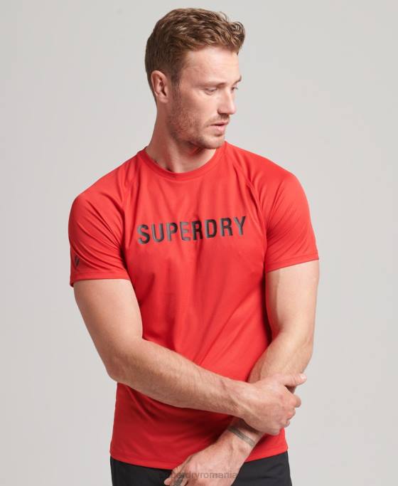 Superdry tricou cu mânecă scurtă cu logo train active îmbrăcăminte roșu bărbați JX0Z1436