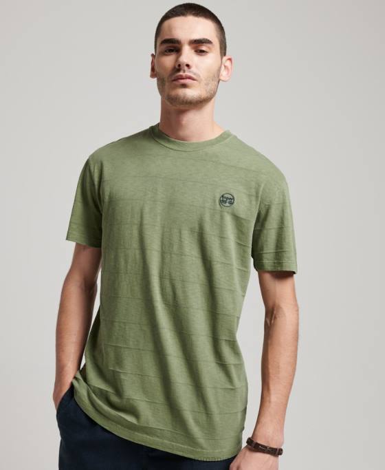 Superdry tricou cu textura vintage din bumbac organic îmbrăcăminte kaki bărbați JX0Z121