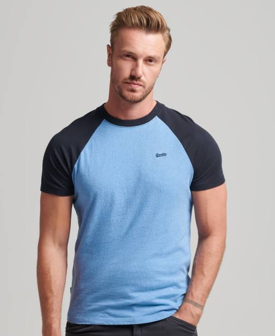 Superdry tricou de baseball cu logo esențial din bumbac organic îmbrăcăminte albastru bărbați JX0Z4907