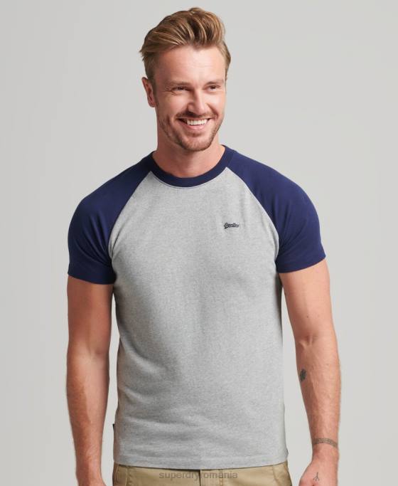 Superdry tricou de baseball cu logo esențial din bumbac organic îmbrăcăminte marina bărbați JX0Z4868