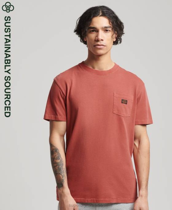 Superdry tricou de buzunar vintage din bumbac organic îmbrăcăminte maro bărbați JX0Z4864