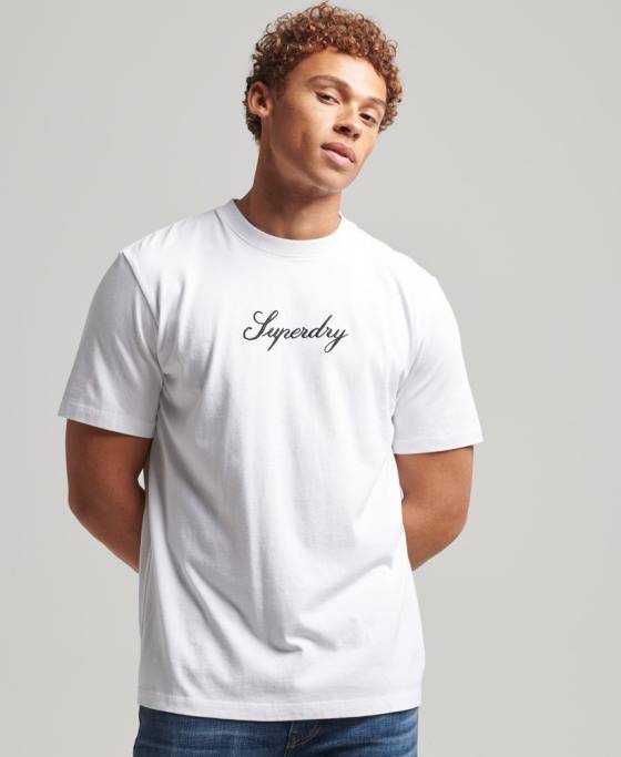 Superdry tricou de patrimoniu îmbrăcăminte alb bărbați JX0Z4822
