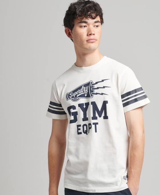 Superdry tricou grafic pentru colegiu atletic îmbrăcăminte alb bărbați JX0Z4824
