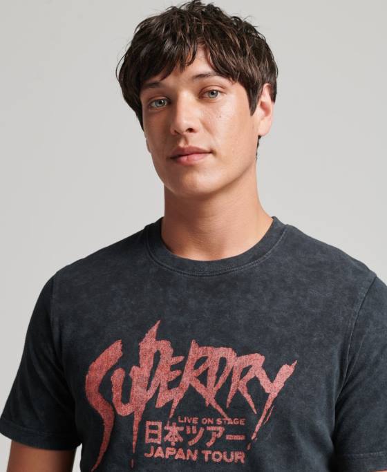 Superdry tricou indie îmbrăcăminte negru bărbați JX0Z4867