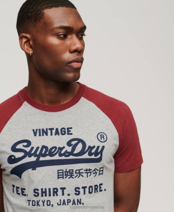 Superdry tricou raglan magazin logo vintage îmbrăcăminte roșu bărbați JX0Z72