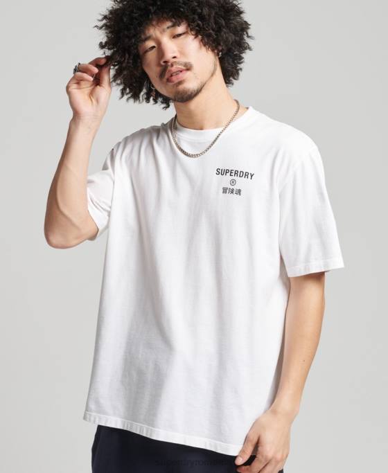 Superdry tricou sport code core îmbrăcăminte alb bărbați JX0Z4920