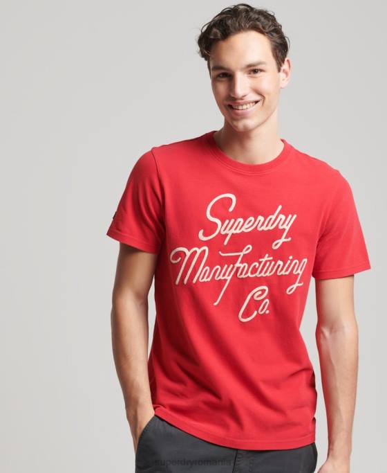 Superdry tricou stil script vintage îmbrăcăminte roșu bărbați JX0Z4890