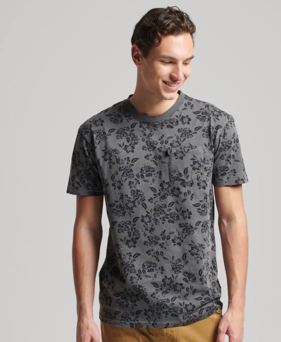 Superdry tricou vintage cu buzunar îmbrăcăminte negru bărbați JX0Z4848