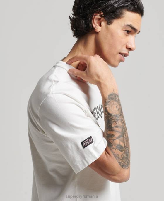 Superdry tricou vintage surfer ranchero îmbrăcăminte alb bărbați JX0Z4836