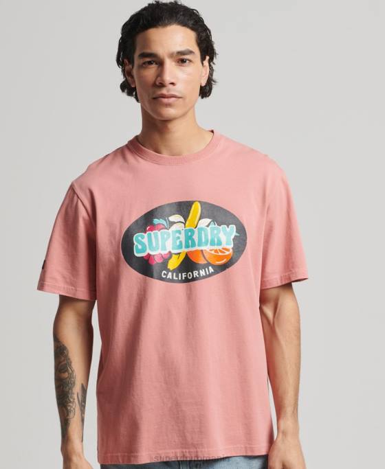 Superdry tricou vintage surfer ranchero îmbrăcăminte roz bărbați JX0Z4854