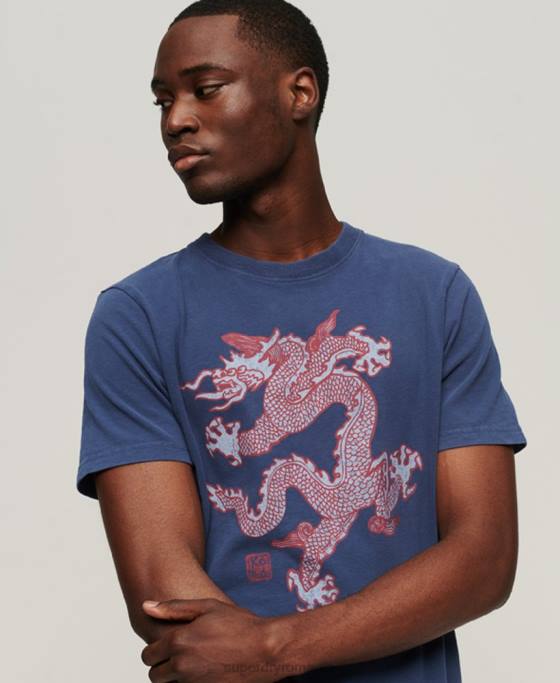 Superdry x Komodo tricou vintage îmbrăcăminte marina bărbați JX0Z60