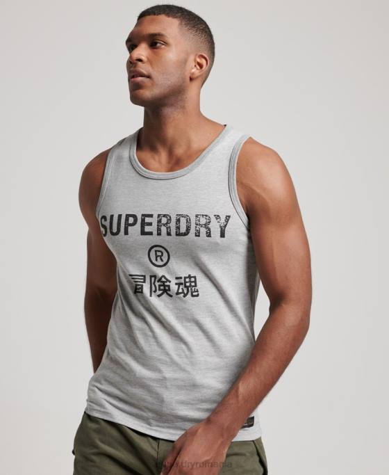 Superdry vestă cu logo corporație vintage îmbrăcăminte gri bărbați JX0Z1446