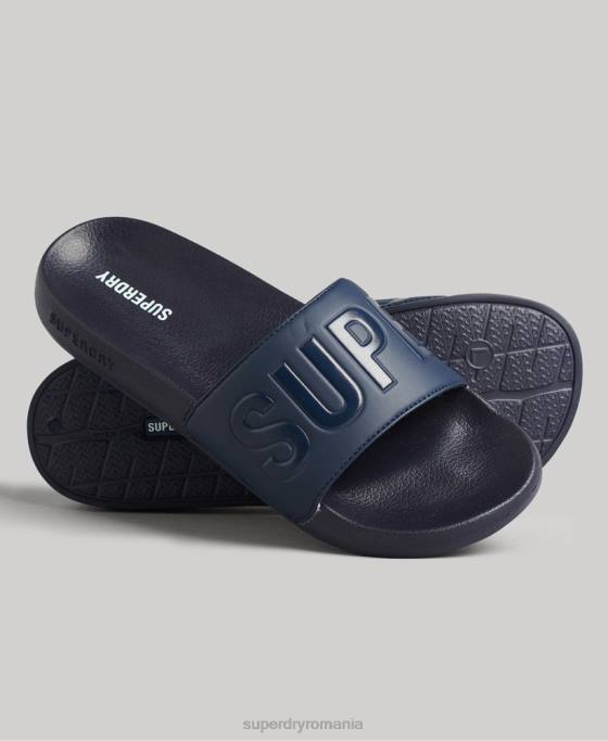 Superdry glisoare de bazin de bază pantofi marina bărbați JX0Z1885