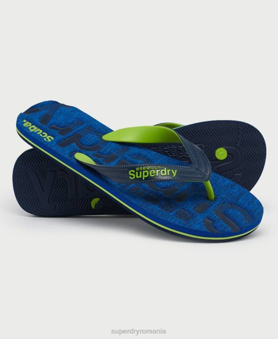 Superdry șlapi cu logo esențial pantofi albastru inchis bărbați JX0Z1929