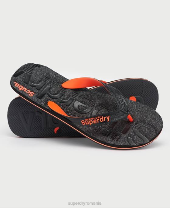 Superdry șlapi cu logo esențial pantofi gri inchis bărbați JX0Z1947