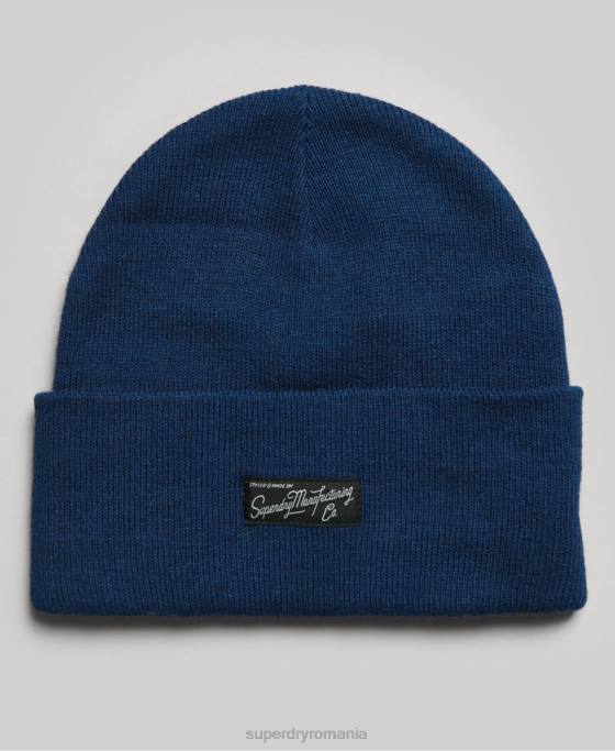 Superdry beanie cu logo esențial accesorii albastru femei JX0Z1687