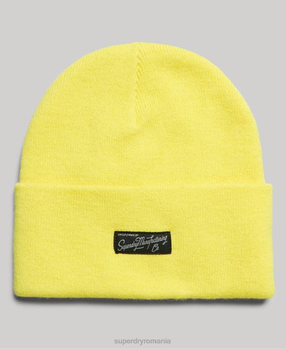 Superdry beanie cu logo esențial accesorii galben femei JX0Z1683