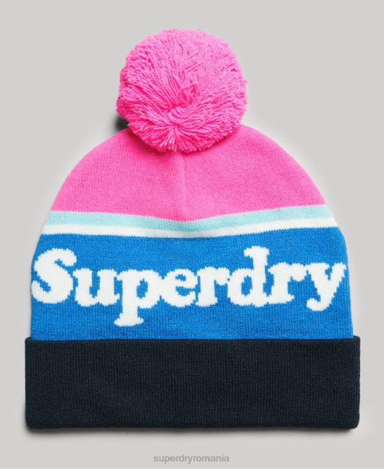 Superdry beanie cu logo esențial accesorii roz femei JX0Z4223