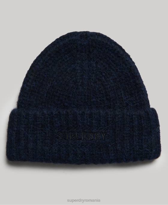 Superdry beanie esențială cu nervuri accesorii marina femei JX0Z4237