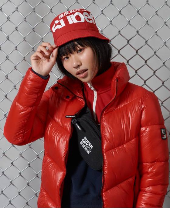 Superdry pălărie cu logo accesorii roșu femei JX0Z4328