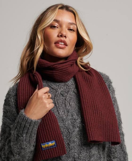 Superdry eșarfă radar din amestec de lână accesorii roșu femei JX0Z4246