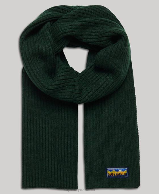 Superdry eșarfă radar din amestec de lână accesorii verde femei JX0Z4248