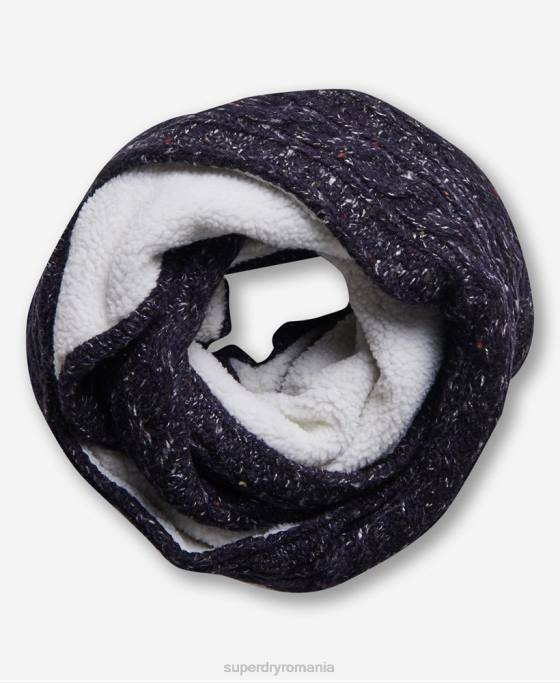 Superdry gracie cable snood accesorii marina femei JX0Z4324
