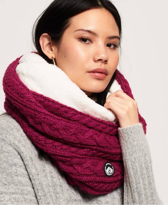 Superdry gracie cable snood accesorii roz femei JX0Z4336