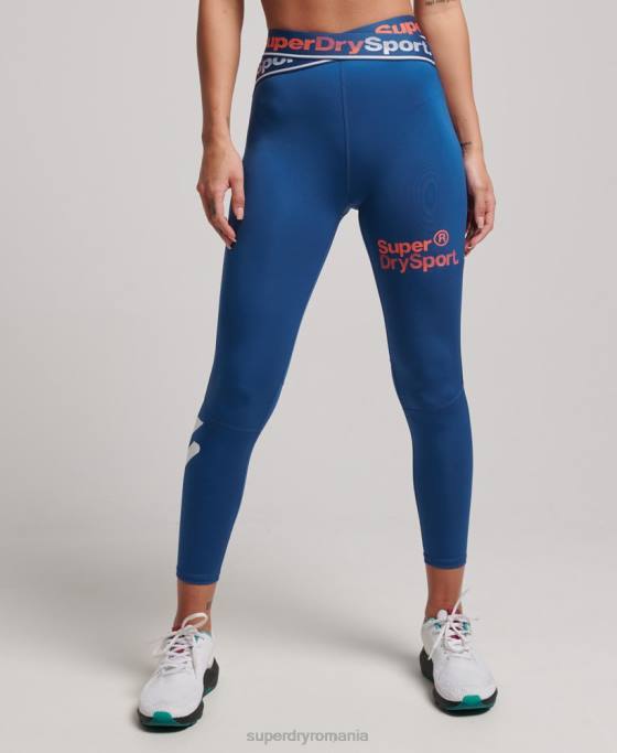 Superdry jambiere de antrenament cross 7/8 îmbrăcăminte albastru femei JX0Z4056
