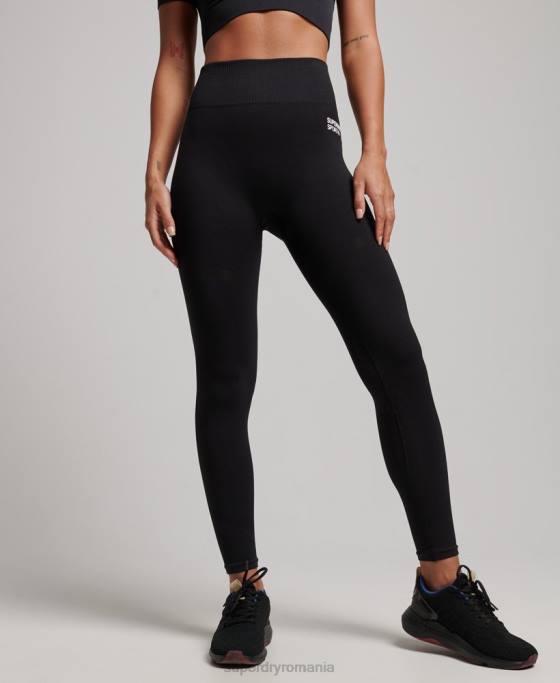 Superdry jambiere strâmte fără cusături îmbrăcăminte negru femei JX0Z4051