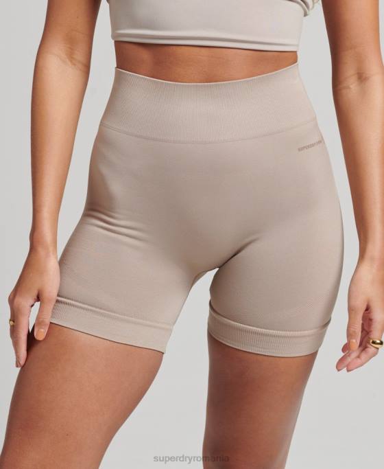 Superdry pantaloni scurți strâmți fără cusături îmbrăcăminte gri deschis femei JX0Z6314