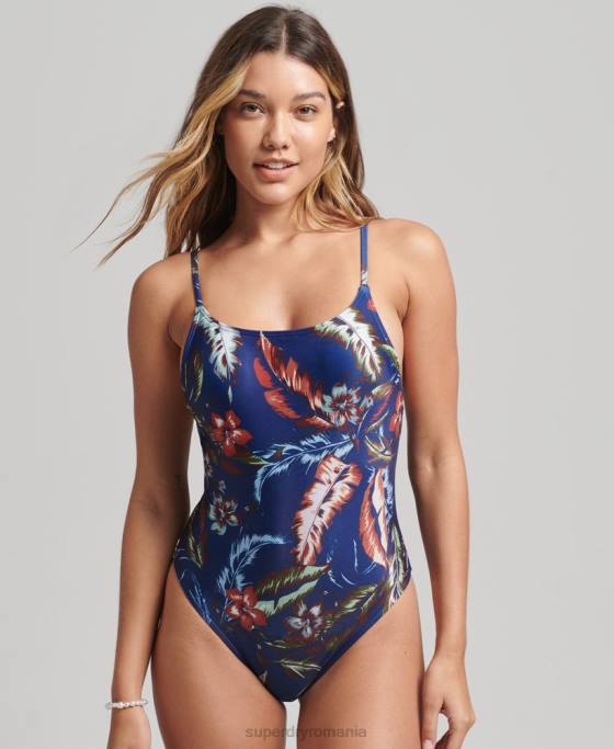 Superdry costum de baie vintage surf îmbrăcăminte albastru inchis femei JX0Z3257
