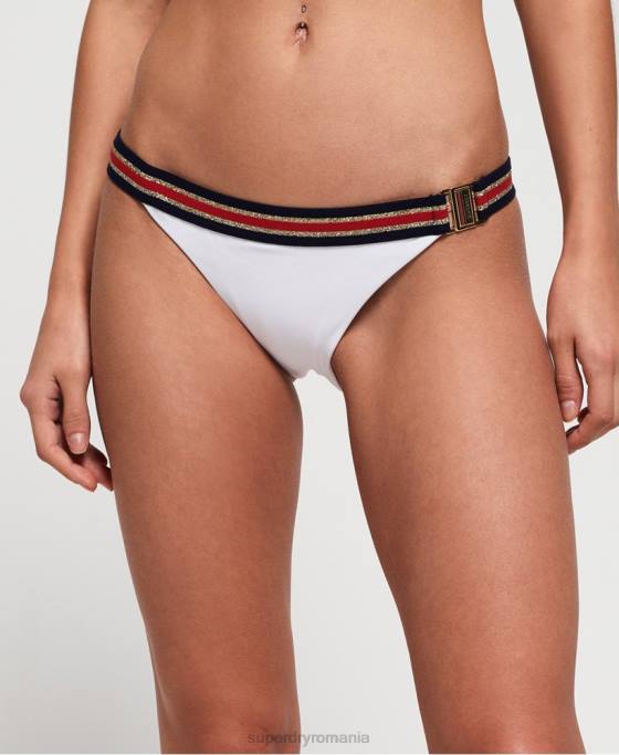 Superdry crest logo fix tri bikini fund îmbrăcăminte alb femei JX0Z3250