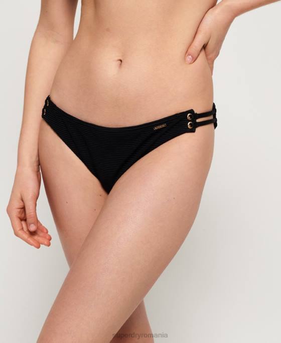 Superdry fund de bikini cu cupe texturate alice îmbrăcăminte negru femei JX0Z3253