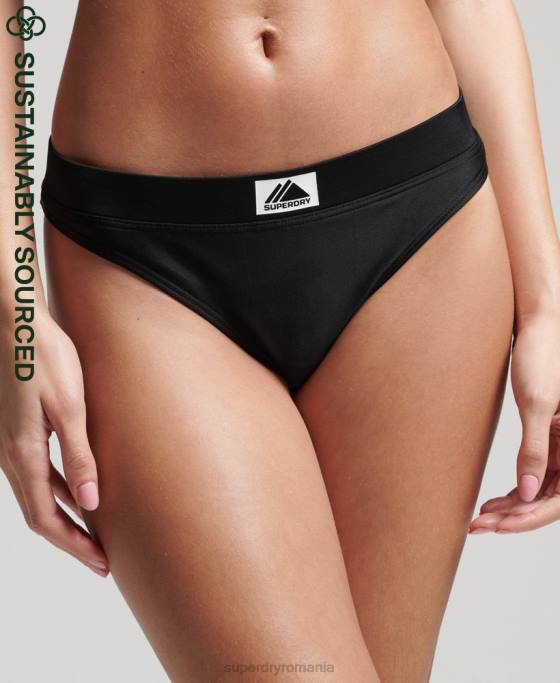 Superdry slip de bikini de munte reciclat îmbrăcăminte negru femei JX0Z3221