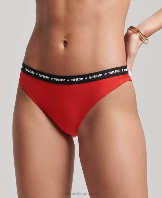 Superdry slip de bikini micro elastic reciclat îmbrăcăminte roșu femei JX0Z3217