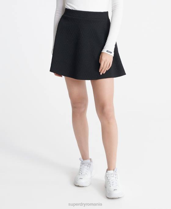 Superdry fusta skater Brooke îmbrăcăminte negru femei JX0Z4166