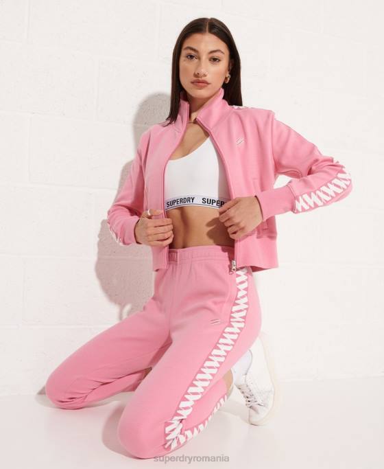 Superdry bandă de cod track top îmbrăcăminte roz femei JX0Z5874