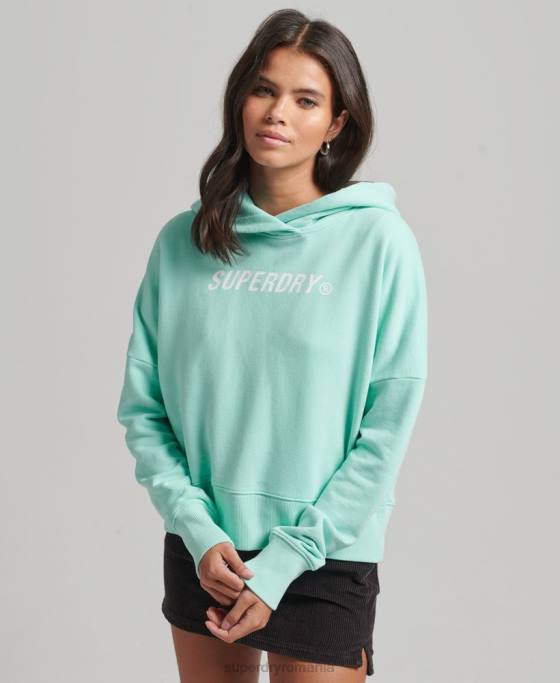 Superdry cod core sport crop box hanorac îmbrăcăminte albastru femei JX0Z6001
