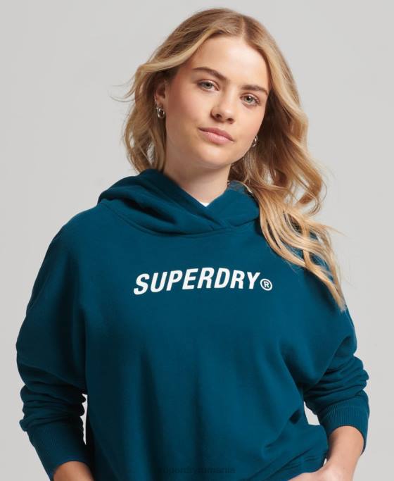 Superdry cod core sport crop box hanorac îmbrăcăminte albastru femei JX0Z6129