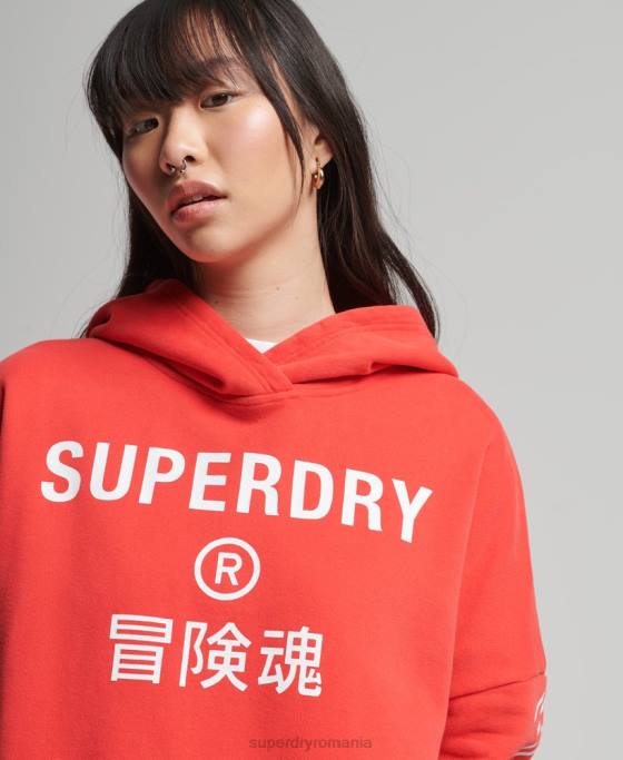 Superdry cod core sport crop box hanorac îmbrăcăminte coral femei JX0Z5857