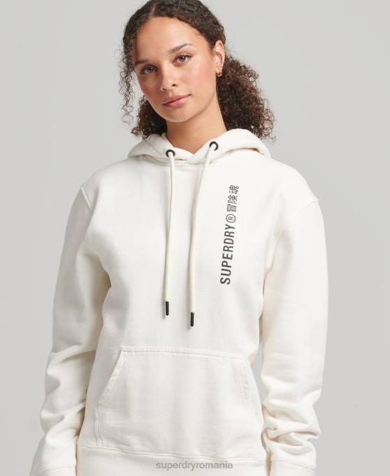 Superdry cod liniar hanorac largi îmbrăcăminte alb femei JX0Z5904