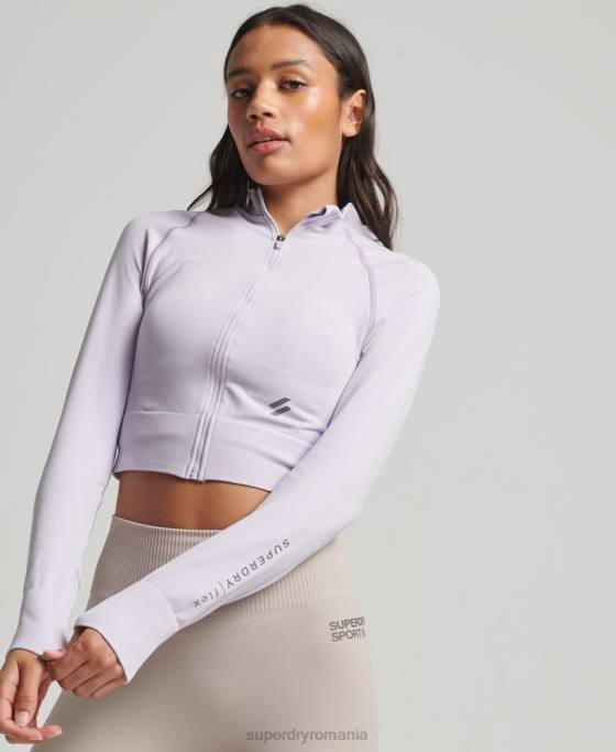 Superdry fermoar fără cusături prin stratul mijlociu superior îmbrăcăminte Violet femei JX0Z4170
