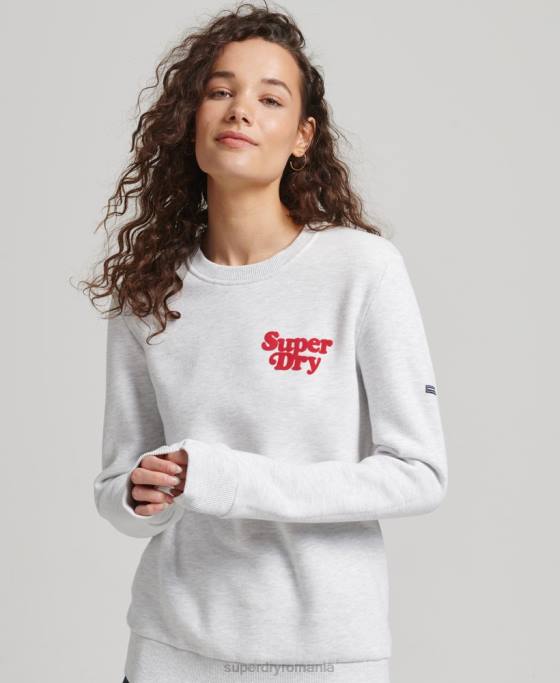 Superdry hanorac clasic cu logo al anilor 70 cooper îmbrăcăminte gri deschis femei JX0Z5870