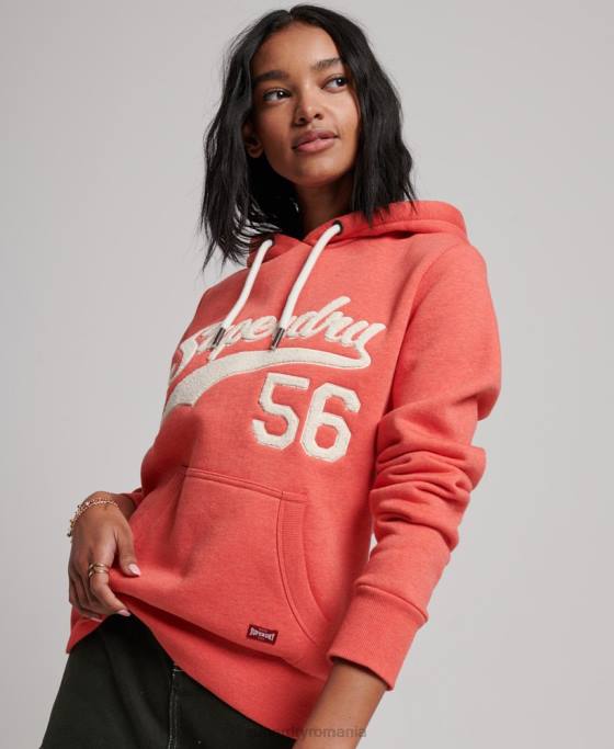 Superdry hanorac colegial cu scripturi de epocă îmbrăcăminte coral femei JX0Z2313