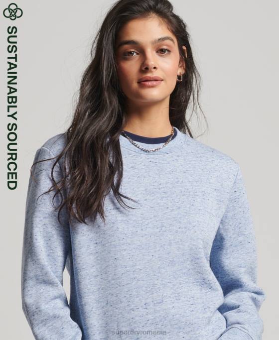 Superdry hanorac crew vintage din bumbac organic îmbrăcăminte albastru deschis femei JX0Z6128