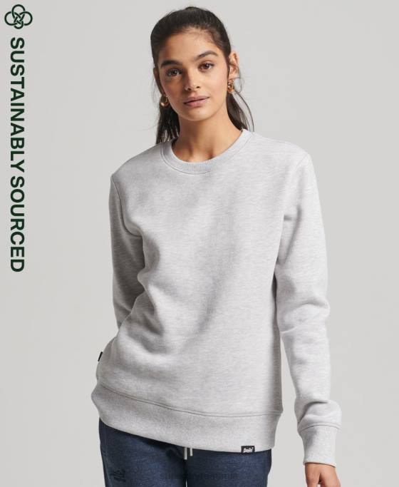 Superdry hanorac crew vintage din bumbac organic îmbrăcăminte gri deschis femei JX0Z5758