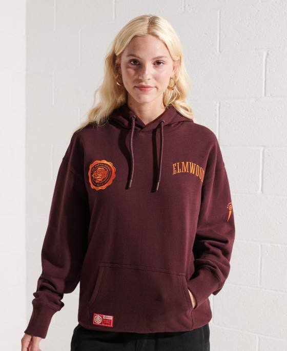 Superdry hanorac crop grafic pentru colegiu îmbrăcăminte roșu femei JX0Z5824