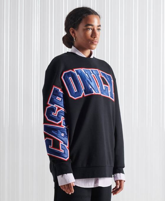 Superdry hanorac cu aplicație sdx ediție limitată îmbrăcăminte negru femei JX0Z5208